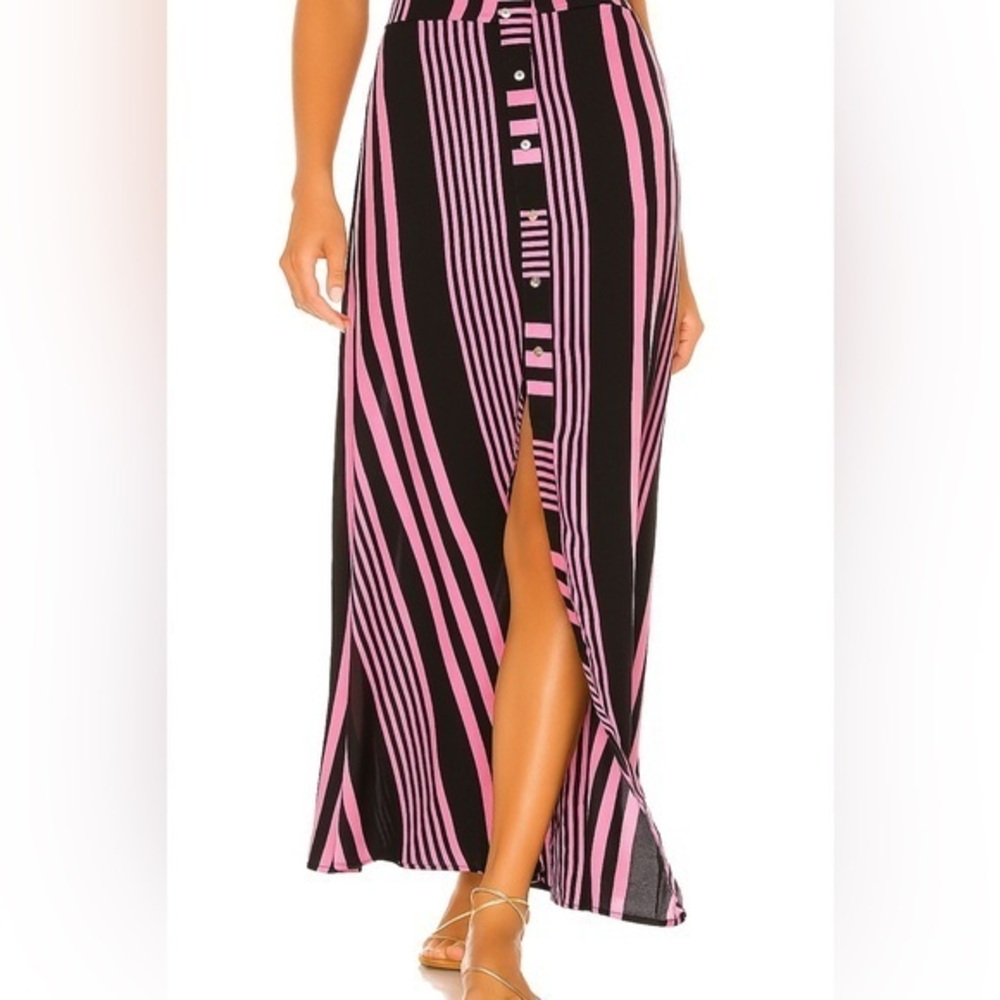 Maaji purple and black striped maxi skirt